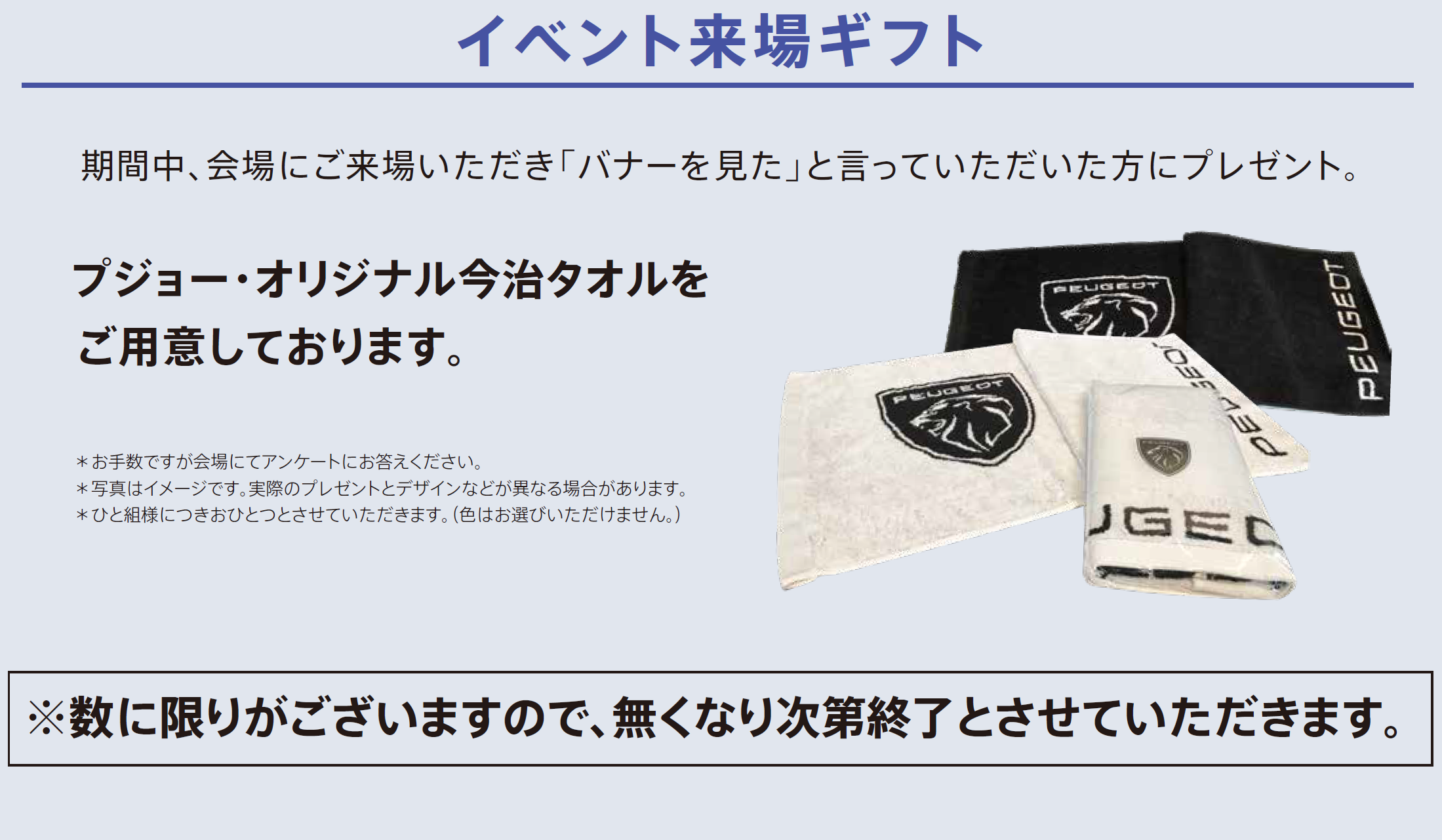 プジョー・オーナー様 限定プレゼント イベント来場ギフト